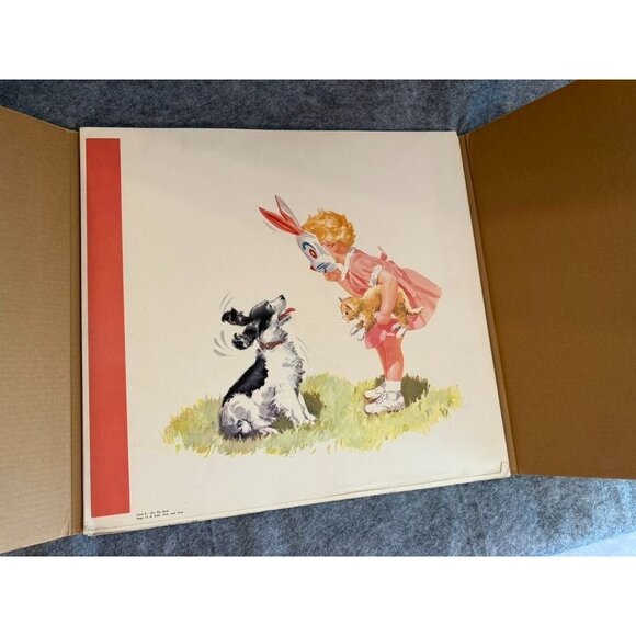 Vintage Complete Set 16 Sally Dick and Jane Teachers Poster Easel Cards 19" X 20 - Picture 9 of 13